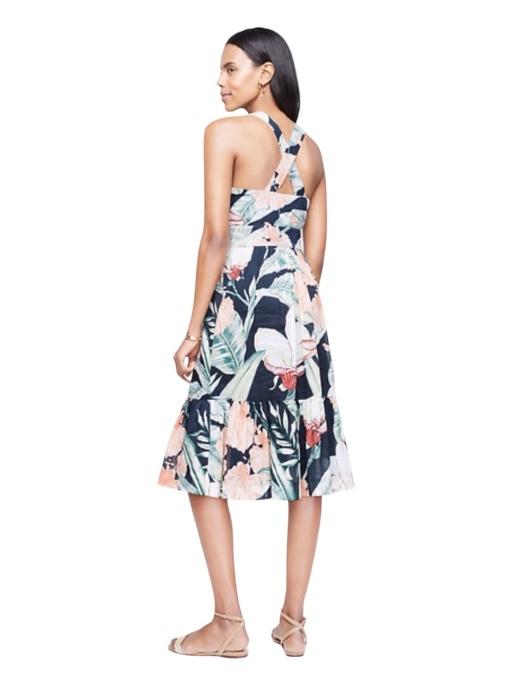 EUC Ann Taylor Petite‎ Tropical Floral Dress Size 12P